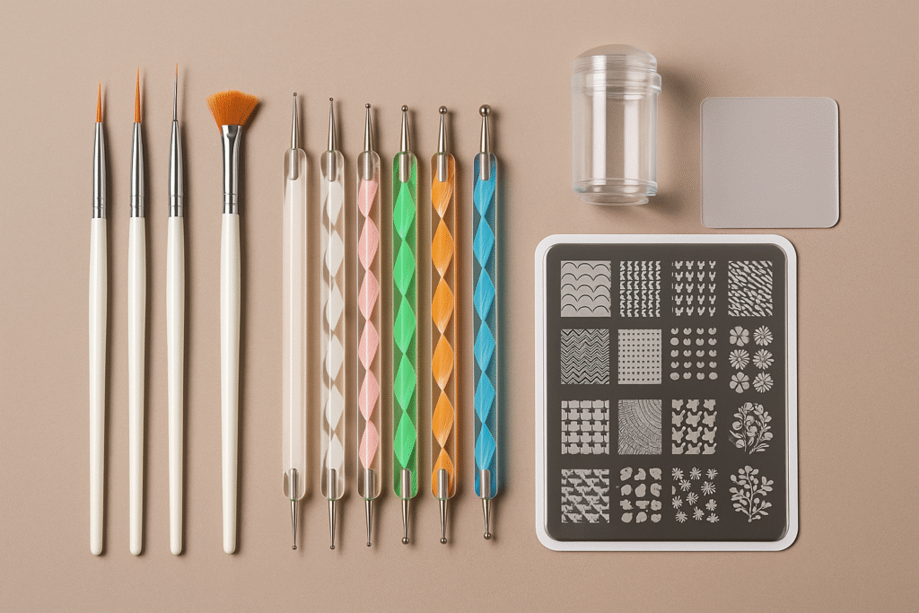 nail art tools for beginners best nail brushes for gel polish nail dotting tools guide how to use nail stamping kits easy DIY nail art 2025 affordable nail tools set